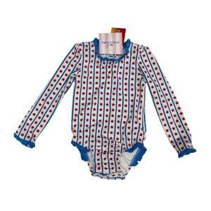 NWT  James & Lottie Size 12M Leighton Rash Guard Swim in Stars & Stripes